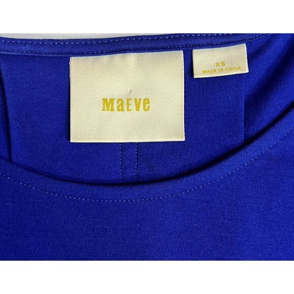 Anthropologie Maeve Women dress Size XS Blue Pockets Cotton/spandex Stretch - Picture 5 of 8